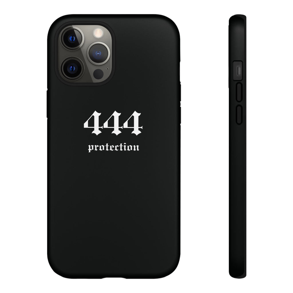 444 Protection Tough Phone Case — Minimal Black Protective Cover