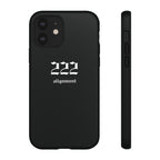 222 Alignment Tough Phone Case — Minimal Black Protective Cover