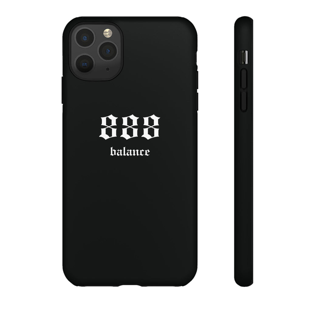 888 Balance Tough Phone Case — Minimal Black Protective Cover