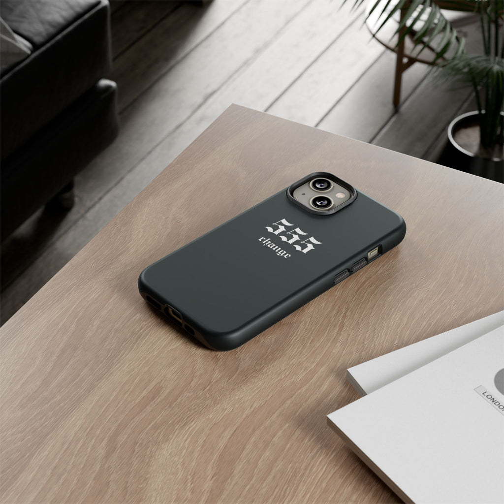 555 Change Tough Phone Case — Minimal Black Protective Cover