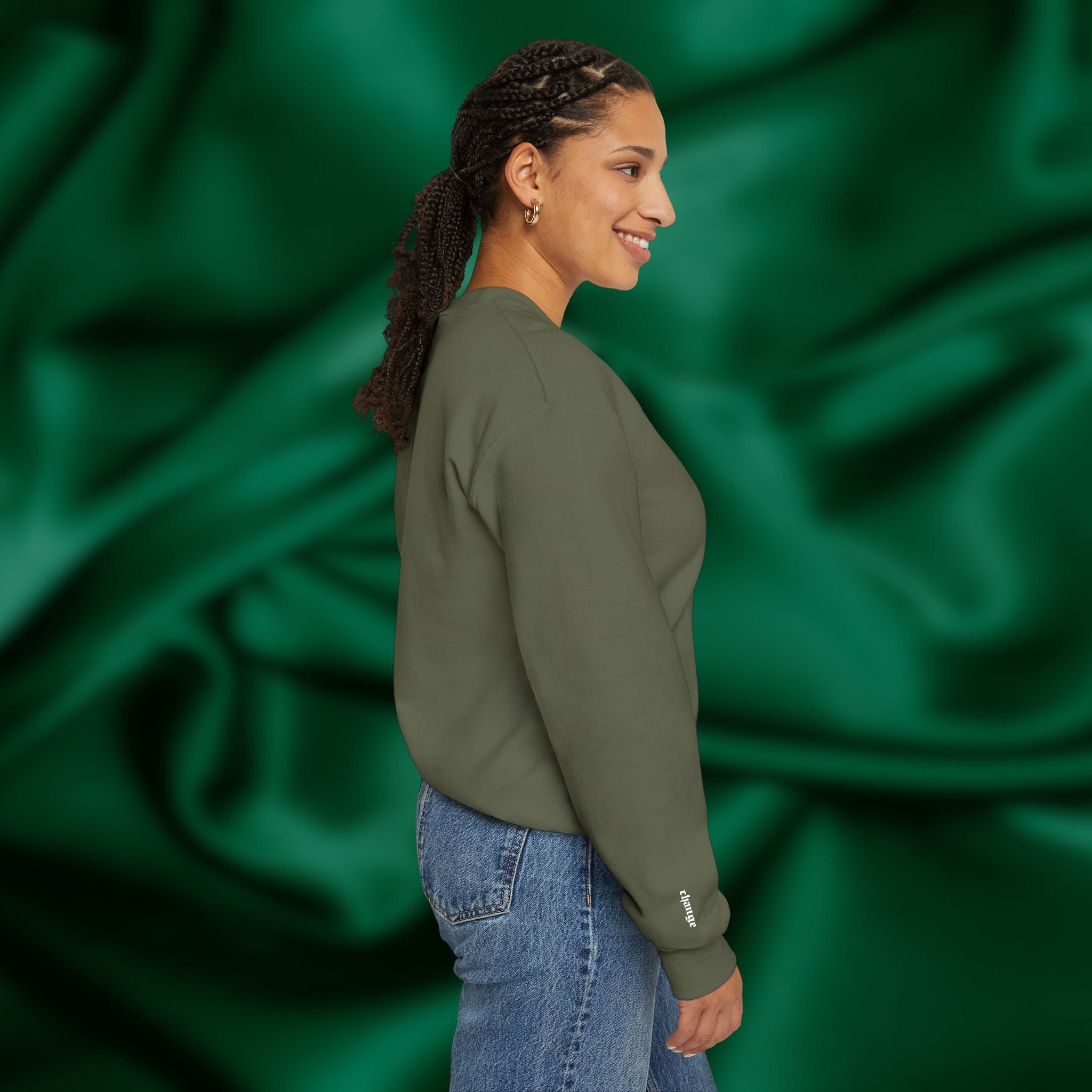 555 Change Crewneck - Minimalist Embroidered Sweatshirt