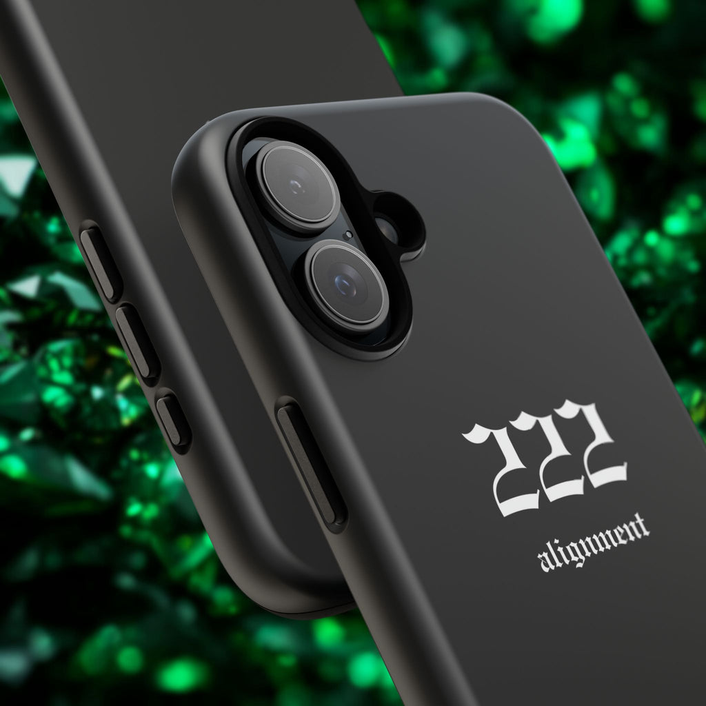 222 Alignment Tough Phone Case — Minimal Black Protective Cover
