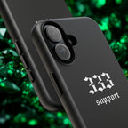 333 Support Tough Phone Case — Minimal Black Protective Cover