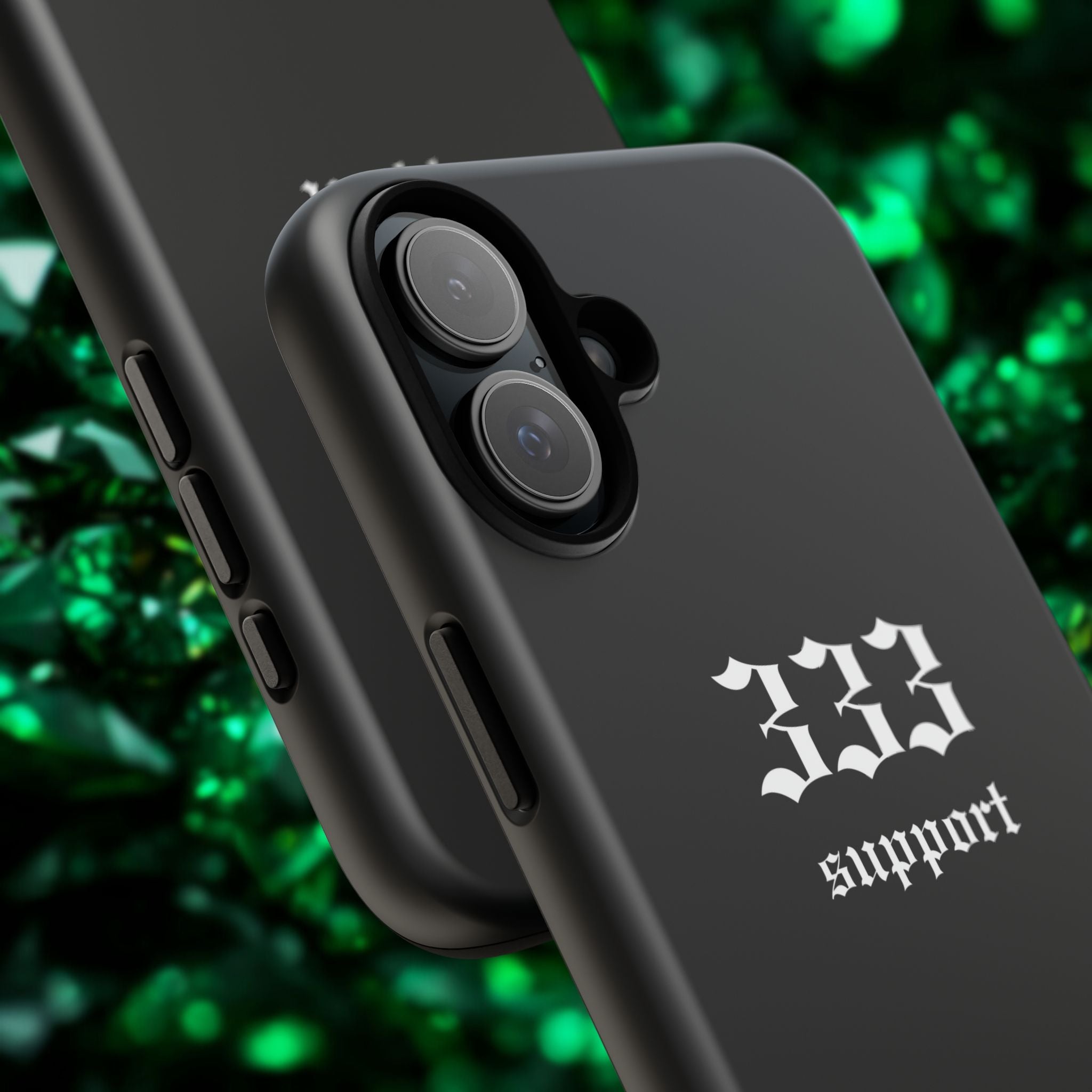 333 Support Tough Phone Case — Minimal Black Protective Cover
