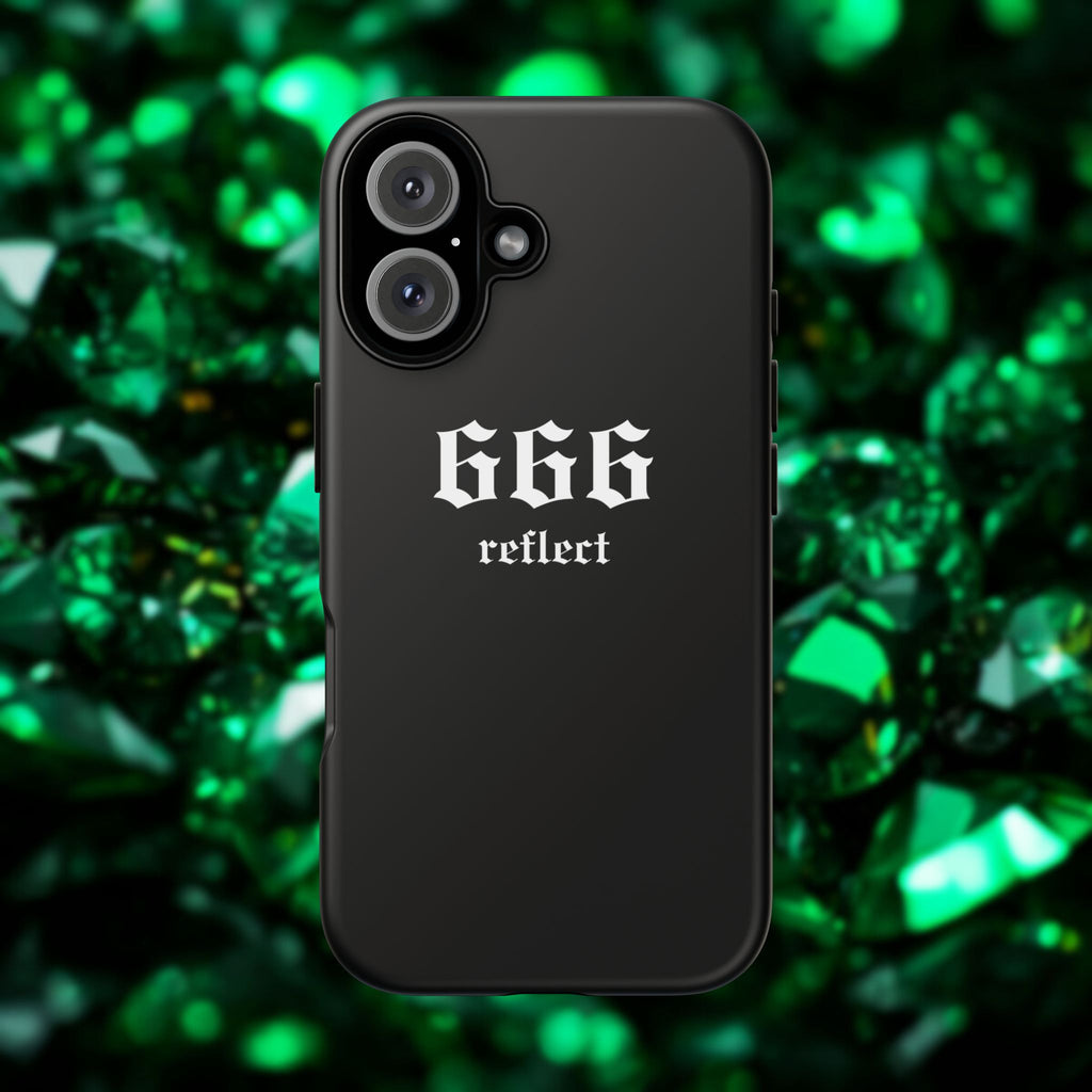 666 Reflect Tough Phone Case — Minimal Black Protective Cover