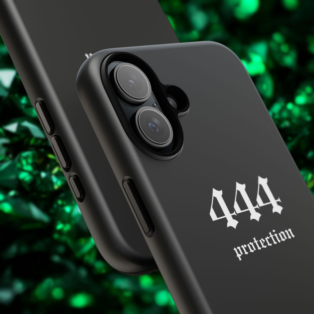 444 Protection Tough Phone Case — Minimal Black Protective Cover