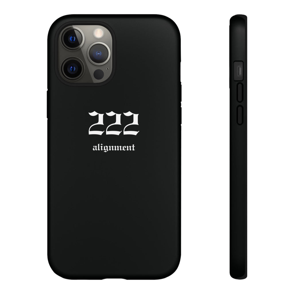 222 Alignment Tough Phone Case — Minimal Black Protective Cover
