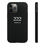 222 Alignment Tough Phone Case — Minimal Black Protective Cover