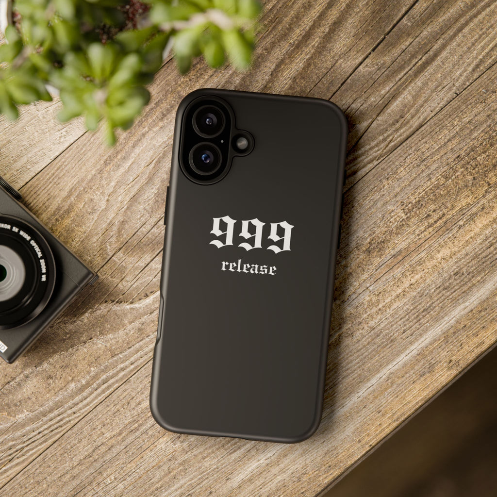 999 Release Tough Phone Case — Minimal Black Protective Cover