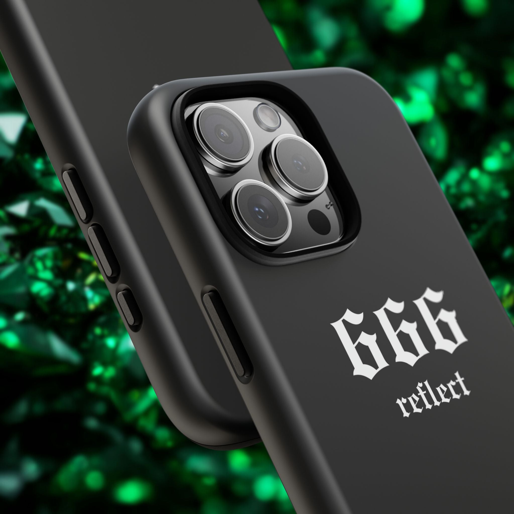 666 Reflect Tough Phone Case — Minimal Black Protective Cover