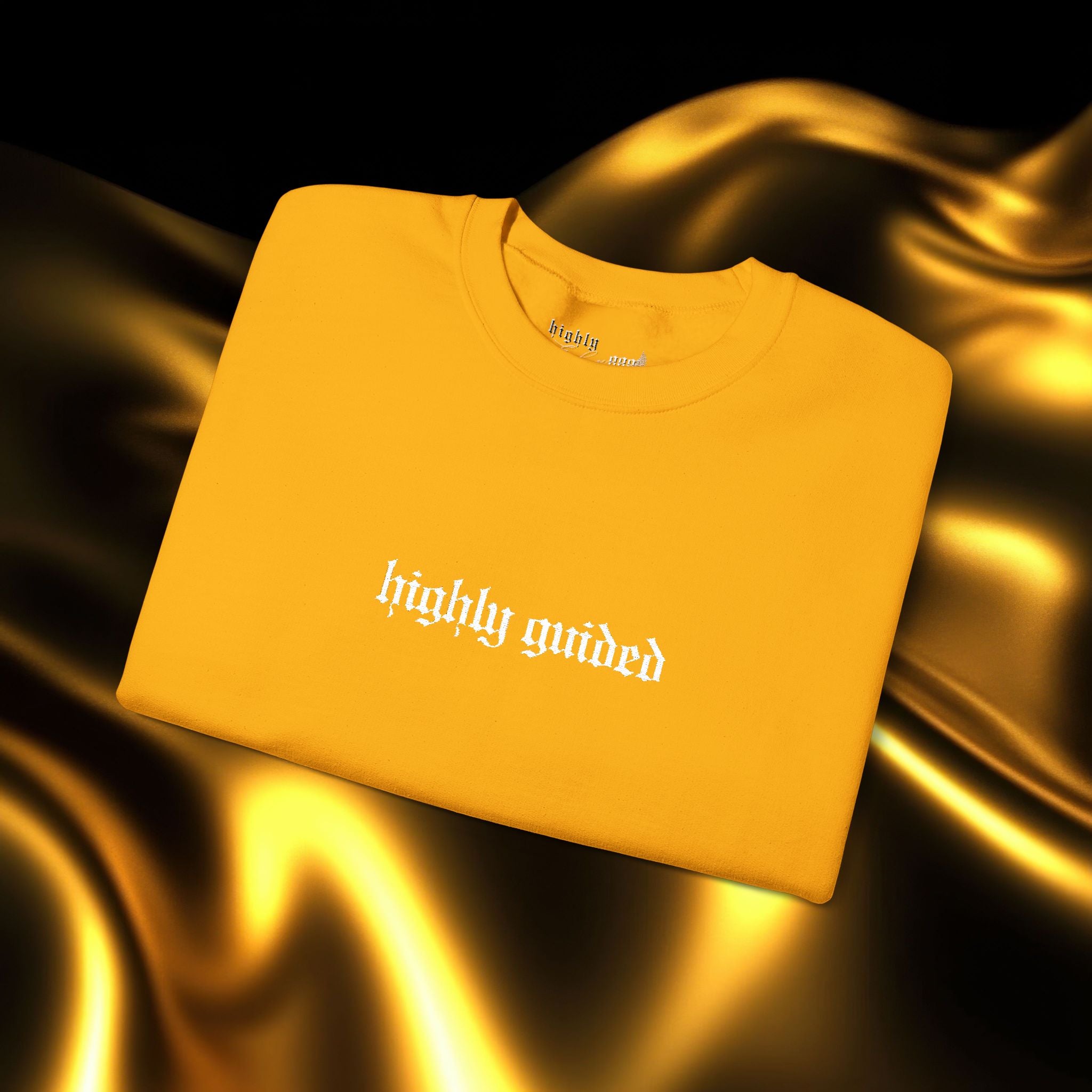 Highly Guided Embroidered Sweatshirt | Minimalist Yet Intentional Affirmation Crewneck