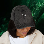 111 Intuition - Minimalist Embroidered Vintage Cap