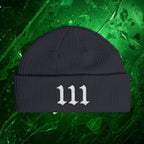 111 Intuition Embroidered Beanie – Minimal Angel Number Cuff Hat