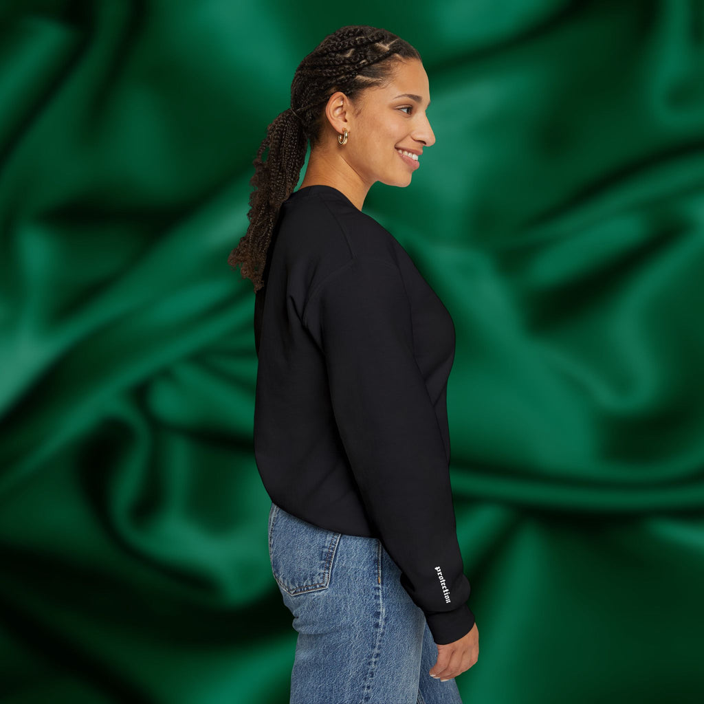 444 Protection Crewneck - Minimalist Embroidered Sweatshirt