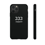 333 Support Tough Phone Case — Minimal Black Protective Cover
