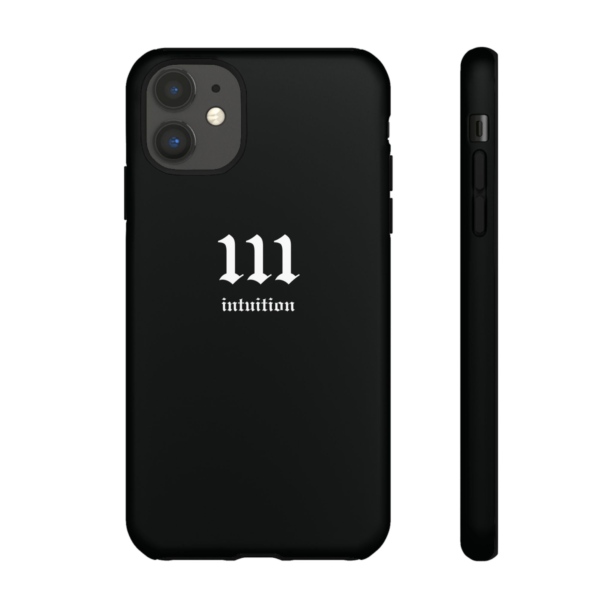 111 Intuition Tough Phone Case — Minimal Black Protective Cover