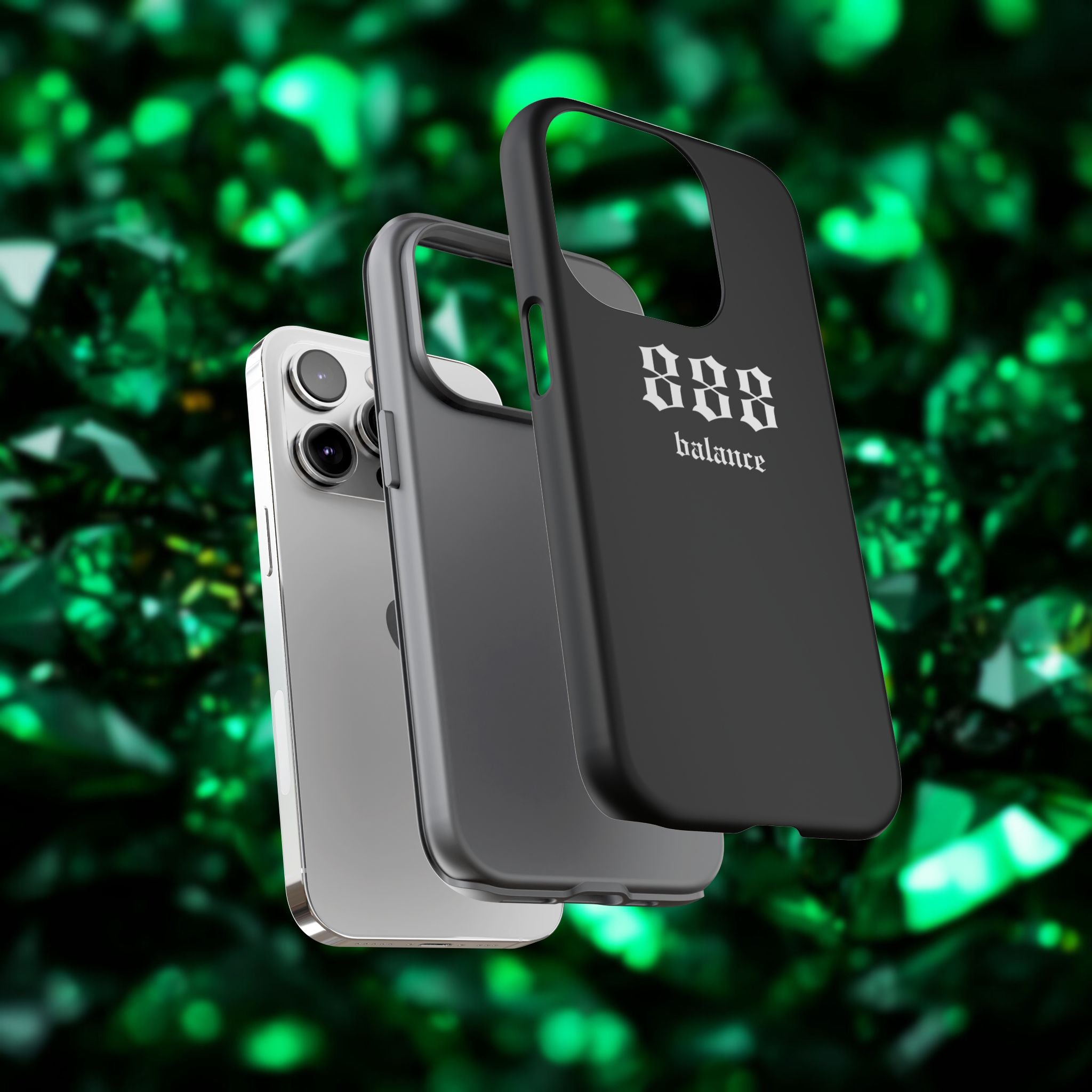 888 Balance Tough Phone Case — Minimal Black Protective Cover