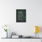 111 Intuition Canvas Print — "Trust Your Gut and Listen to Your Heart"