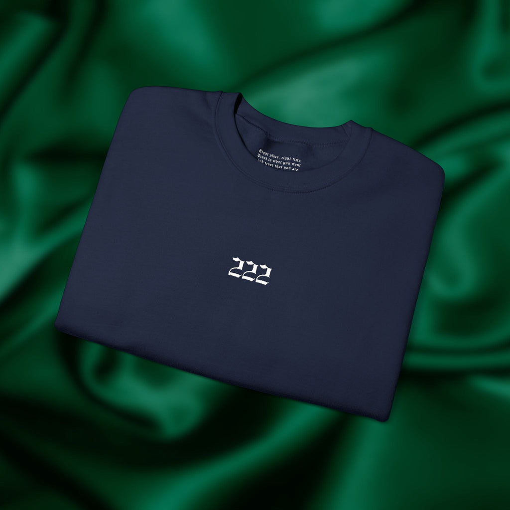 222 Alignment Crewneck - Minimalist Embroidered Sweatshirt