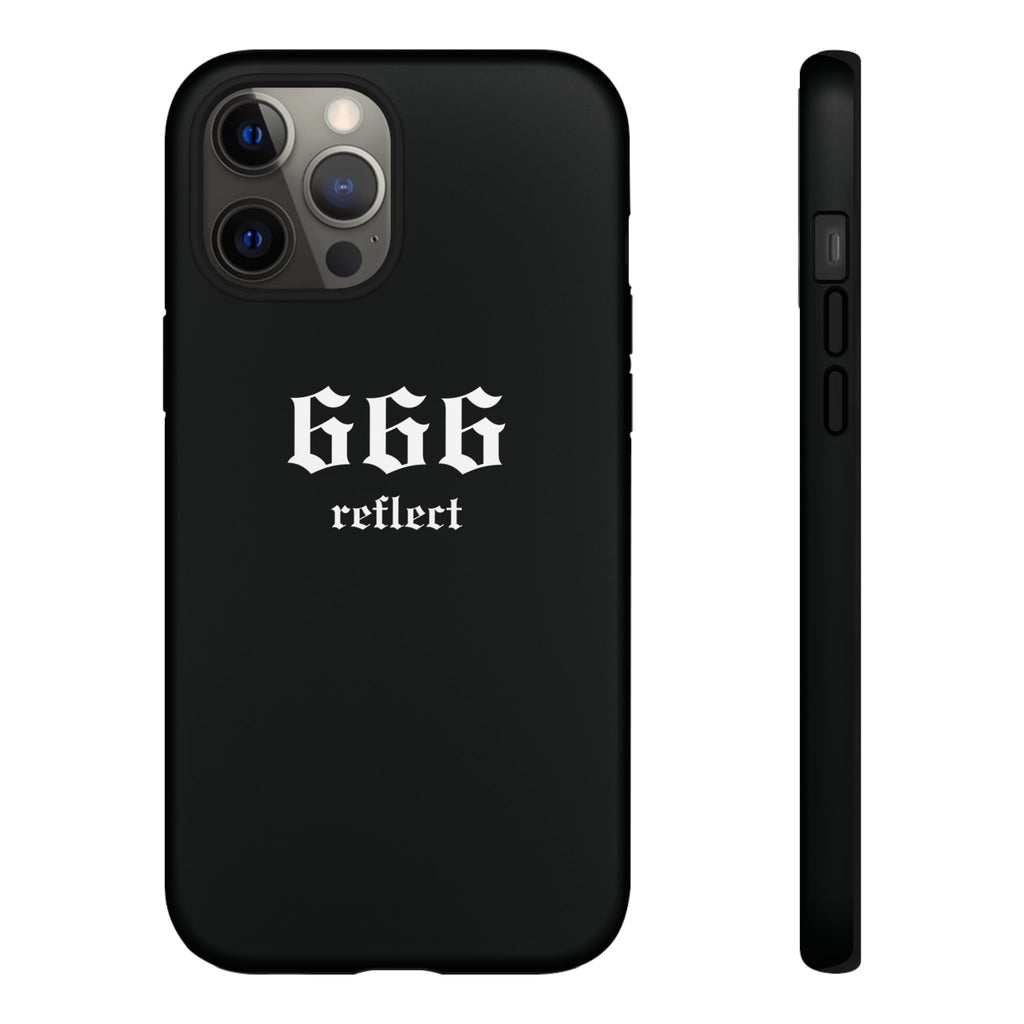 666 Reflect Tough Phone Case — Minimal Black Protective Cover