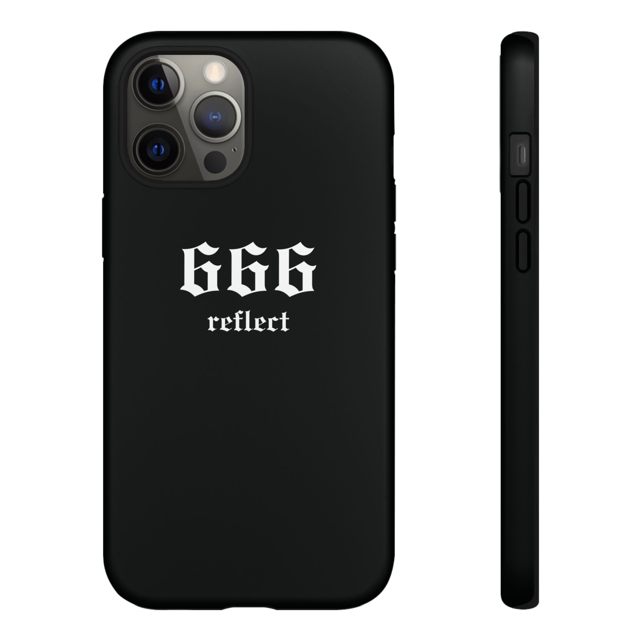 666 Reflect Tough Phone Case — Minimal Black Protective Cover