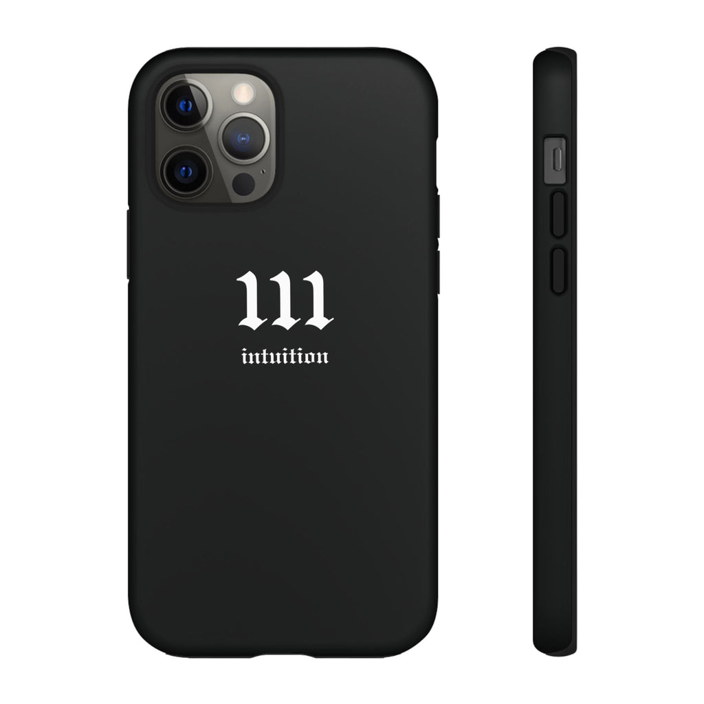 111 Intuition Tough Phone Case — Minimal Black Protective Cover