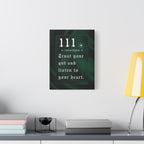 111 Intuition Canvas Print — "Trust Your Gut and Listen to Your Heart"