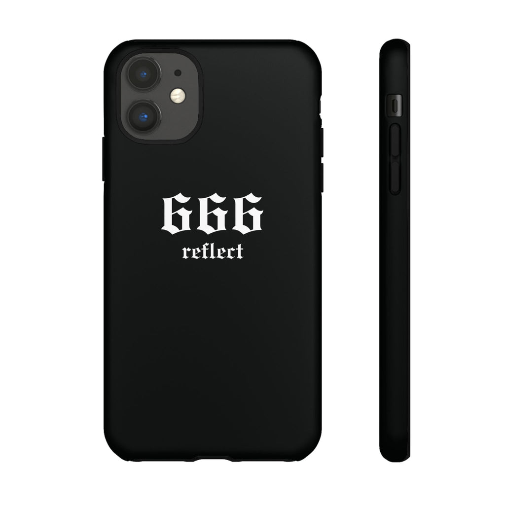 666 Reflect Tough Phone Case — Minimal Black Protective Cover