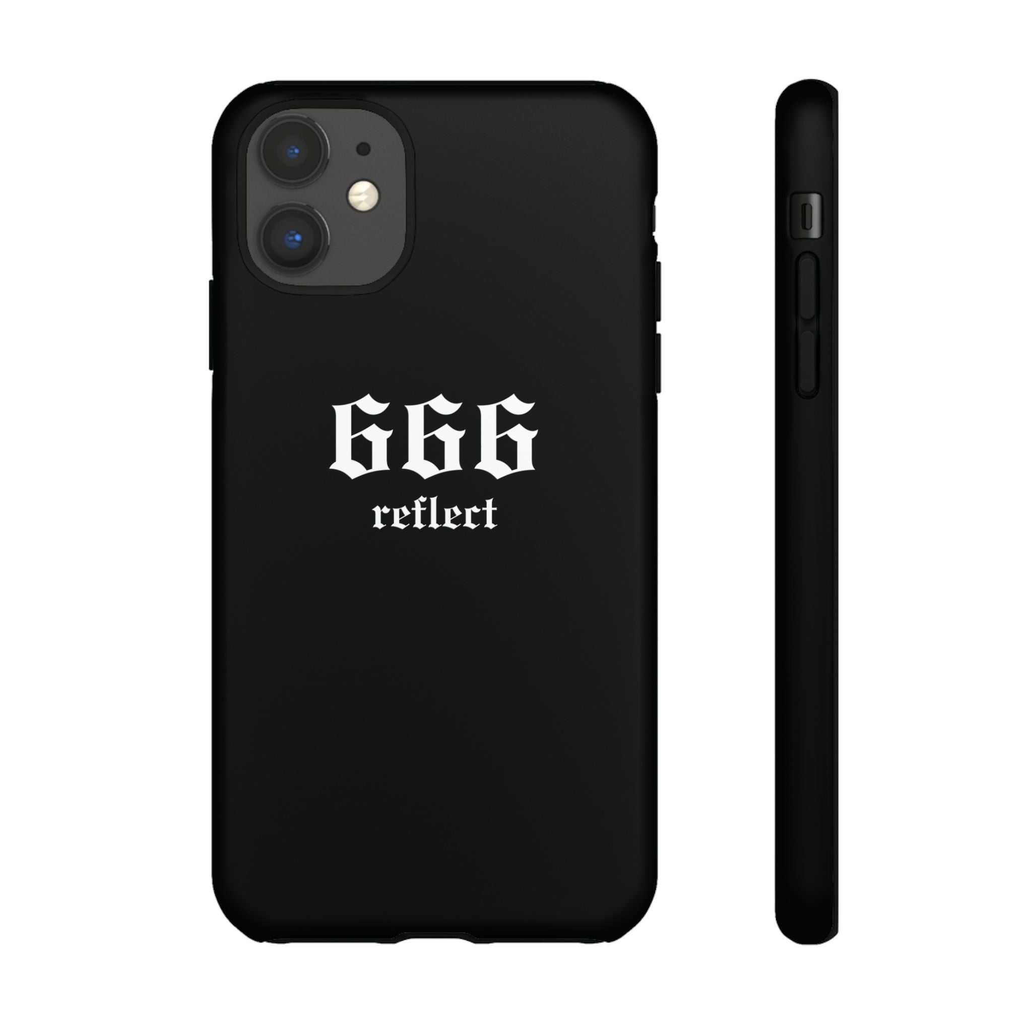 666 Reflect Tough Phone Case — Minimal Black Protective Cover
