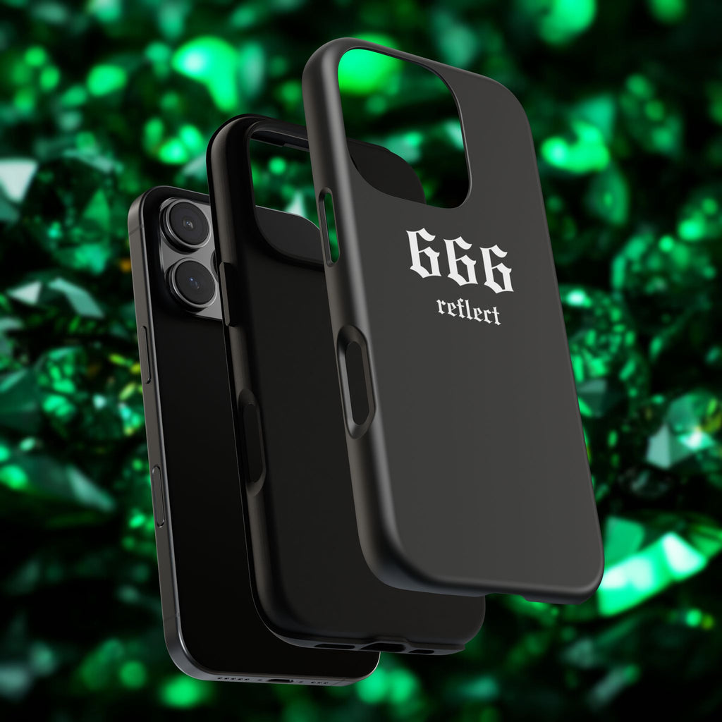 666 Reflect Tough Phone Case — Minimal Black Protective Cover