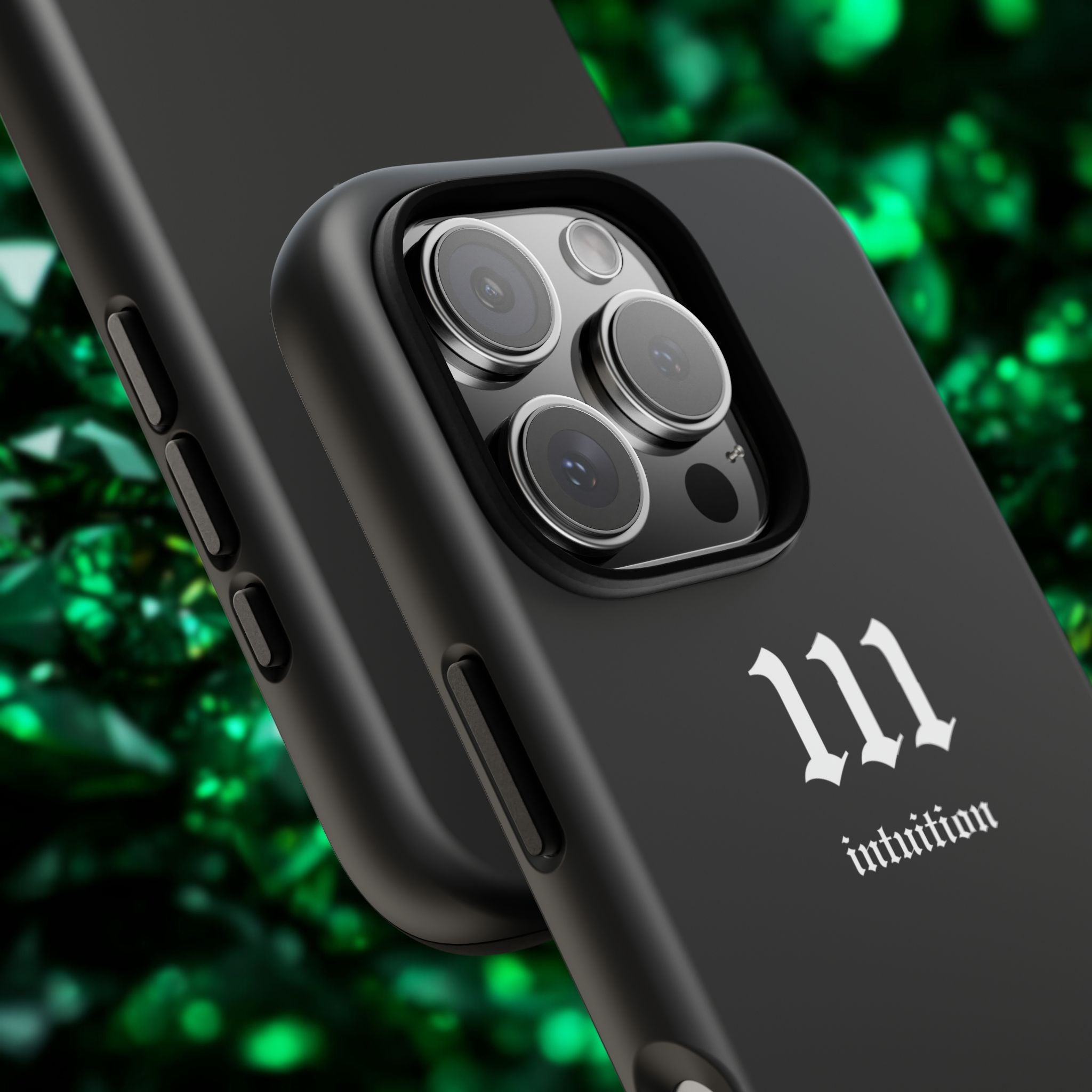 111 Intuition Tough Phone Case — Minimal Black Protective Cover