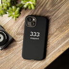 333 Support Tough Phone Case — Minimal Black Protective Cover