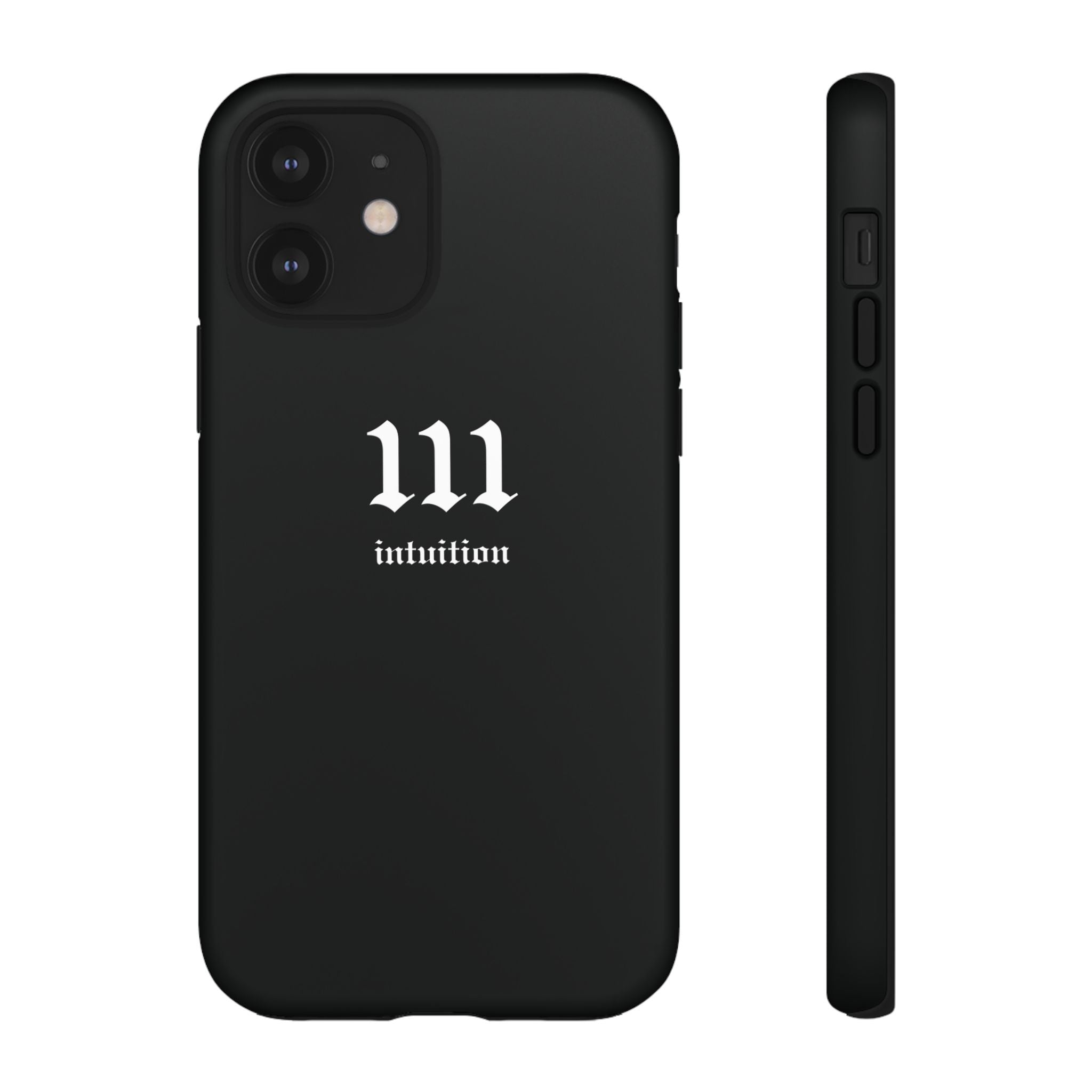 111 Intuition Tough Phone Case — Minimal Black Protective Cover