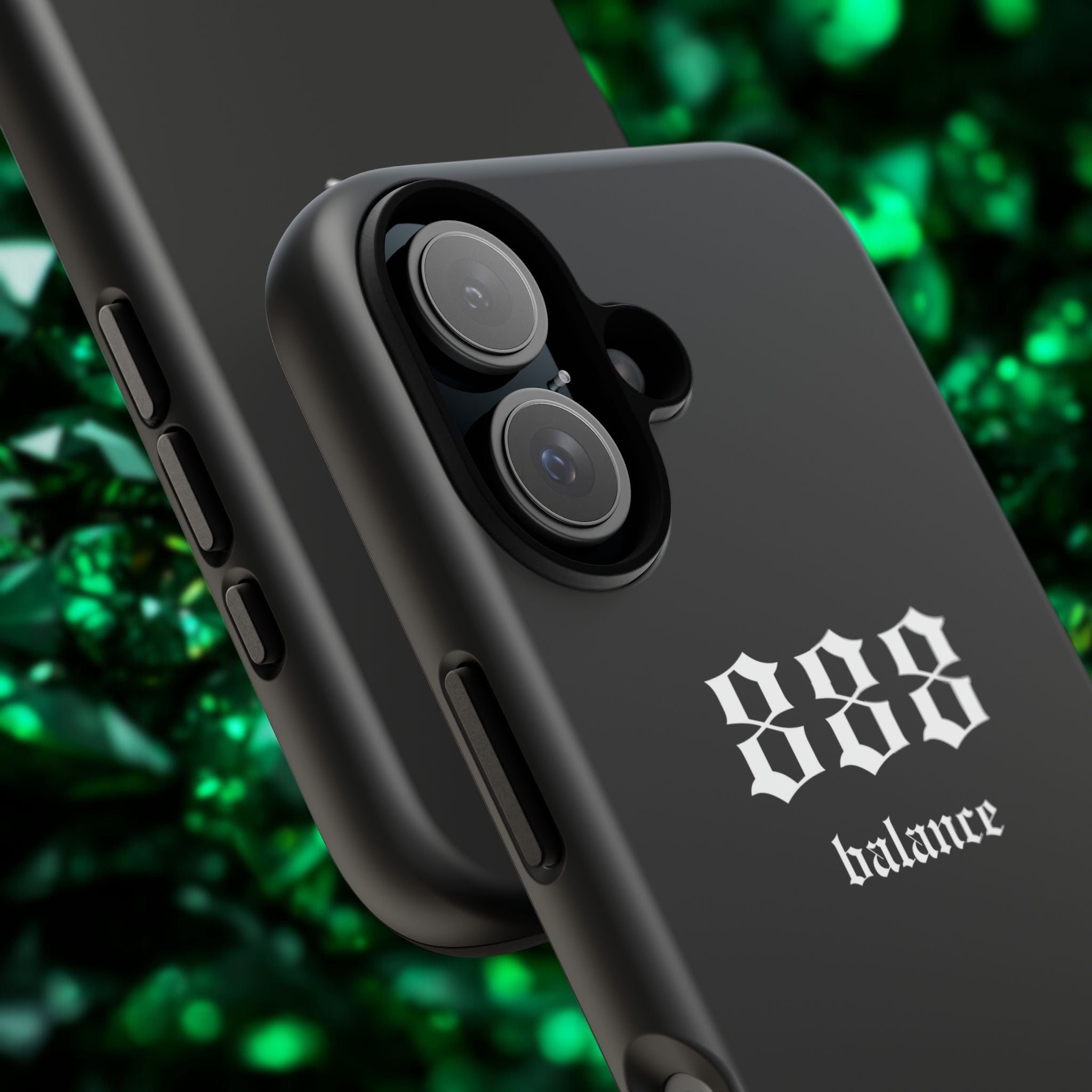 888 Balance Tough Phone Case — Minimal Black Protective Cover
