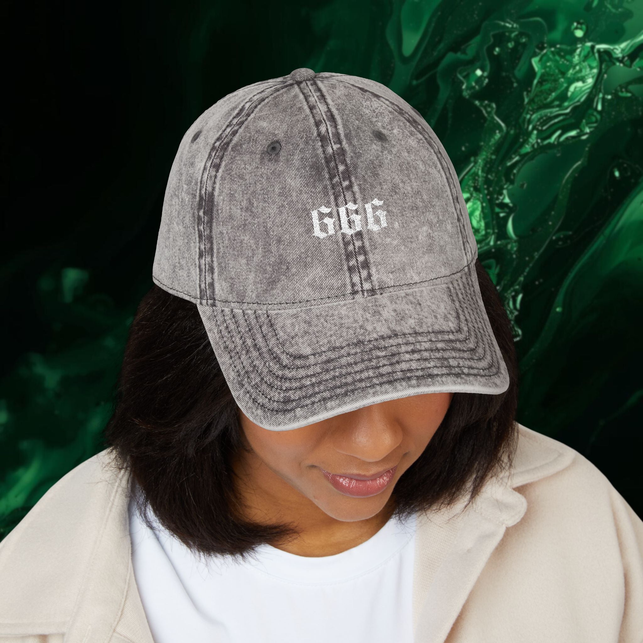 666 Reflect - Minimalist Embroidered Vintage Cap