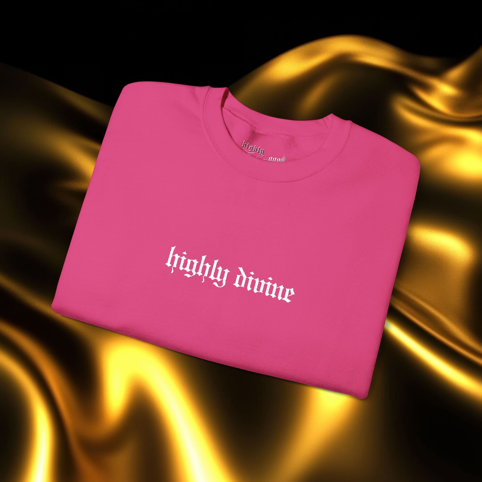 Highly Divine Embroidered Sweatshirt | Minimalist Yet Intentional Affirmation Crewneck