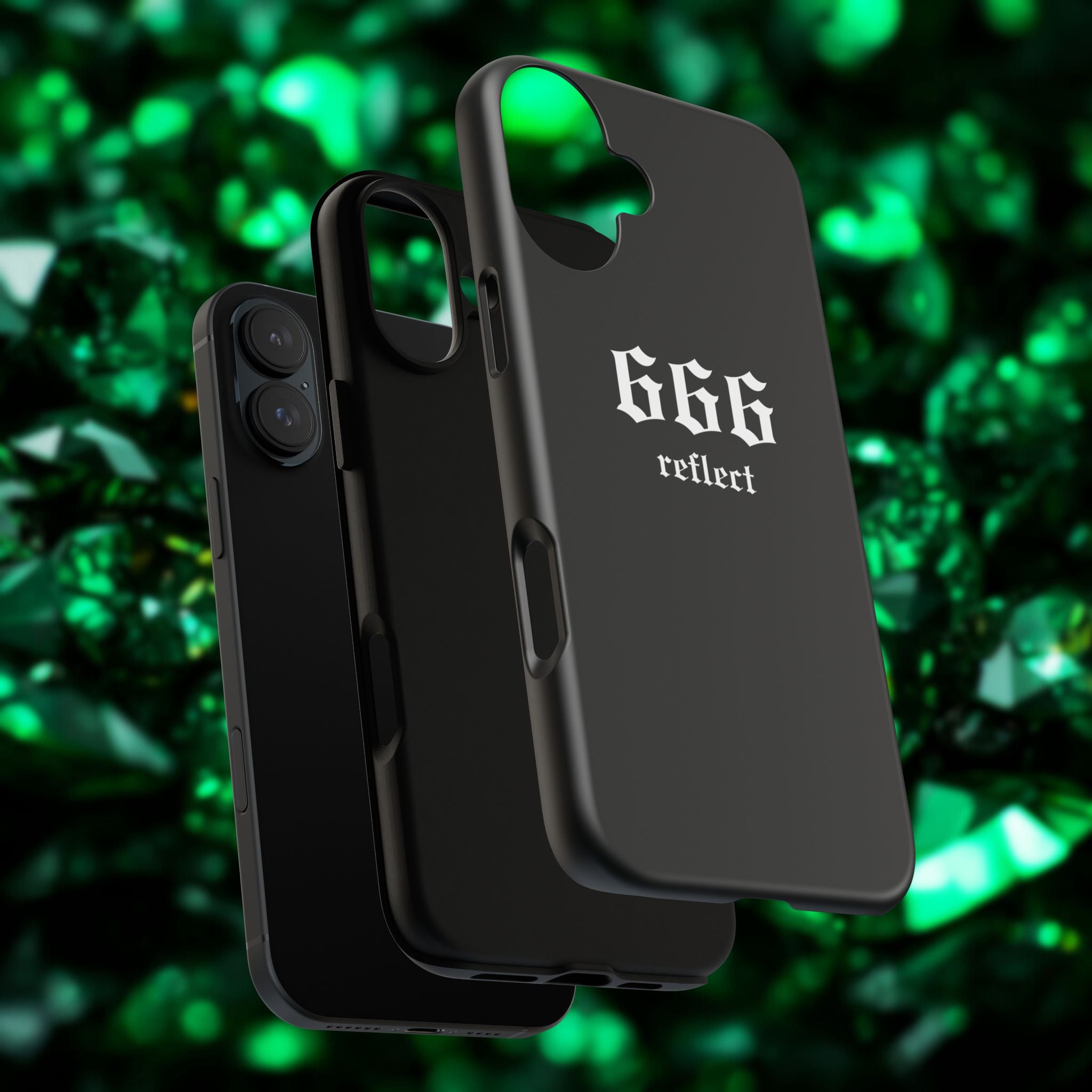 666 Reflect Tough Phone Case — Minimal Black Protective Cover