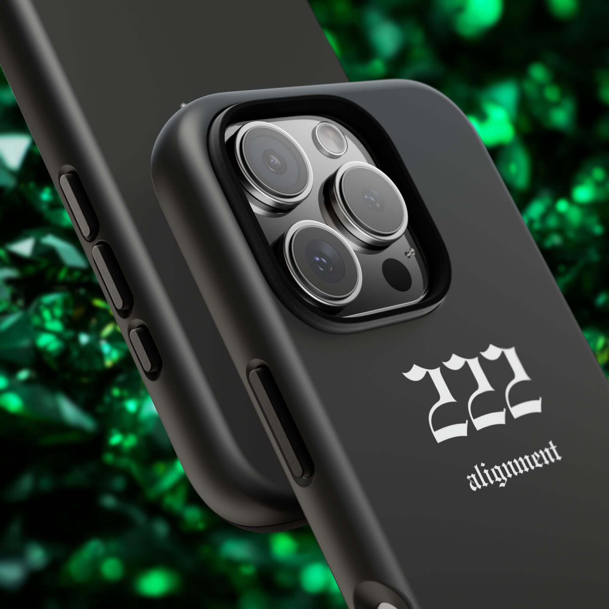 222 Alignment Tough Phone Case — Minimal Black Protective Cover