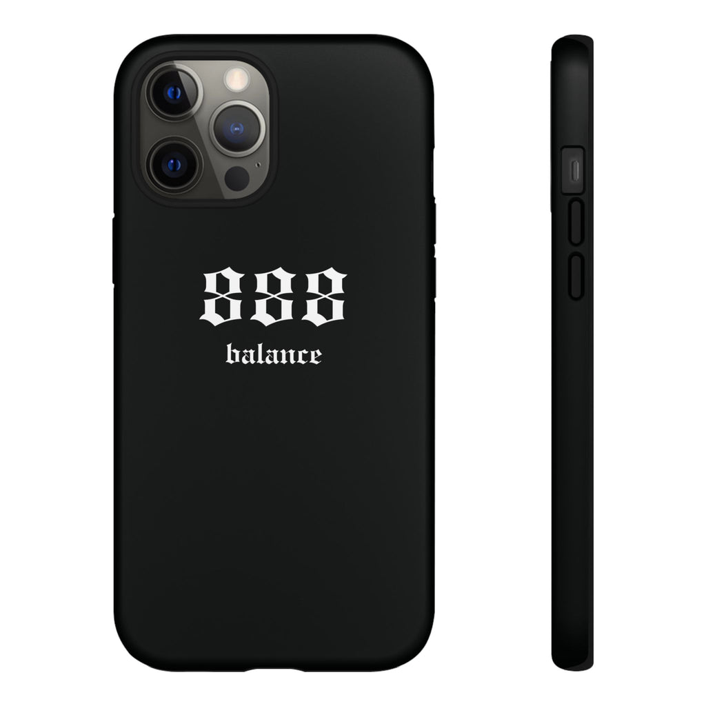888 Balance Tough Phone Case — Minimal Black Protective Cover