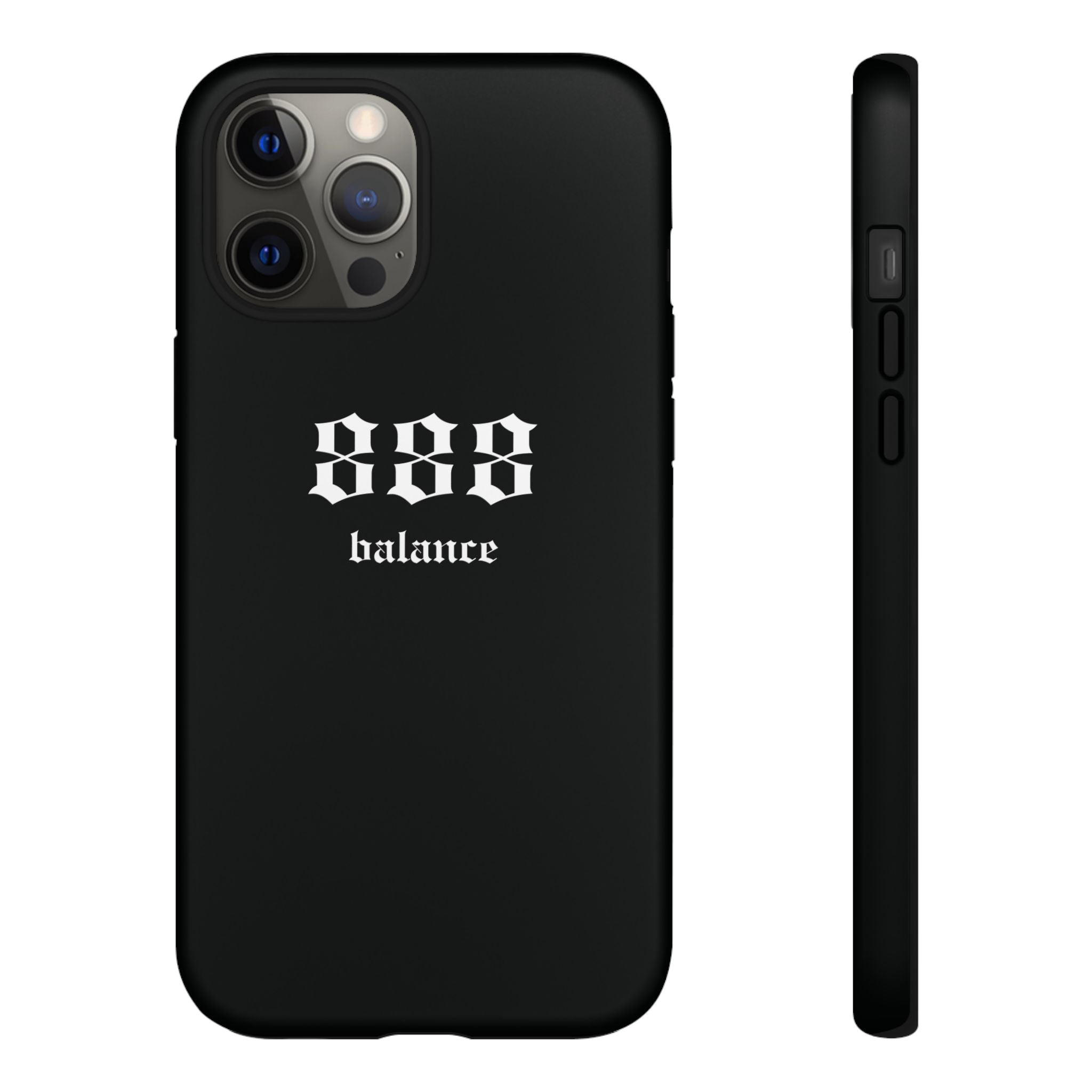 888 Balance Tough Phone Case — Minimal Black Protective Cover