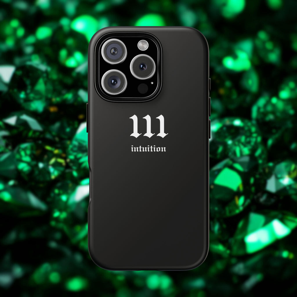 111 Intuition Tough Phone Case — Minimal Black Protective Cover