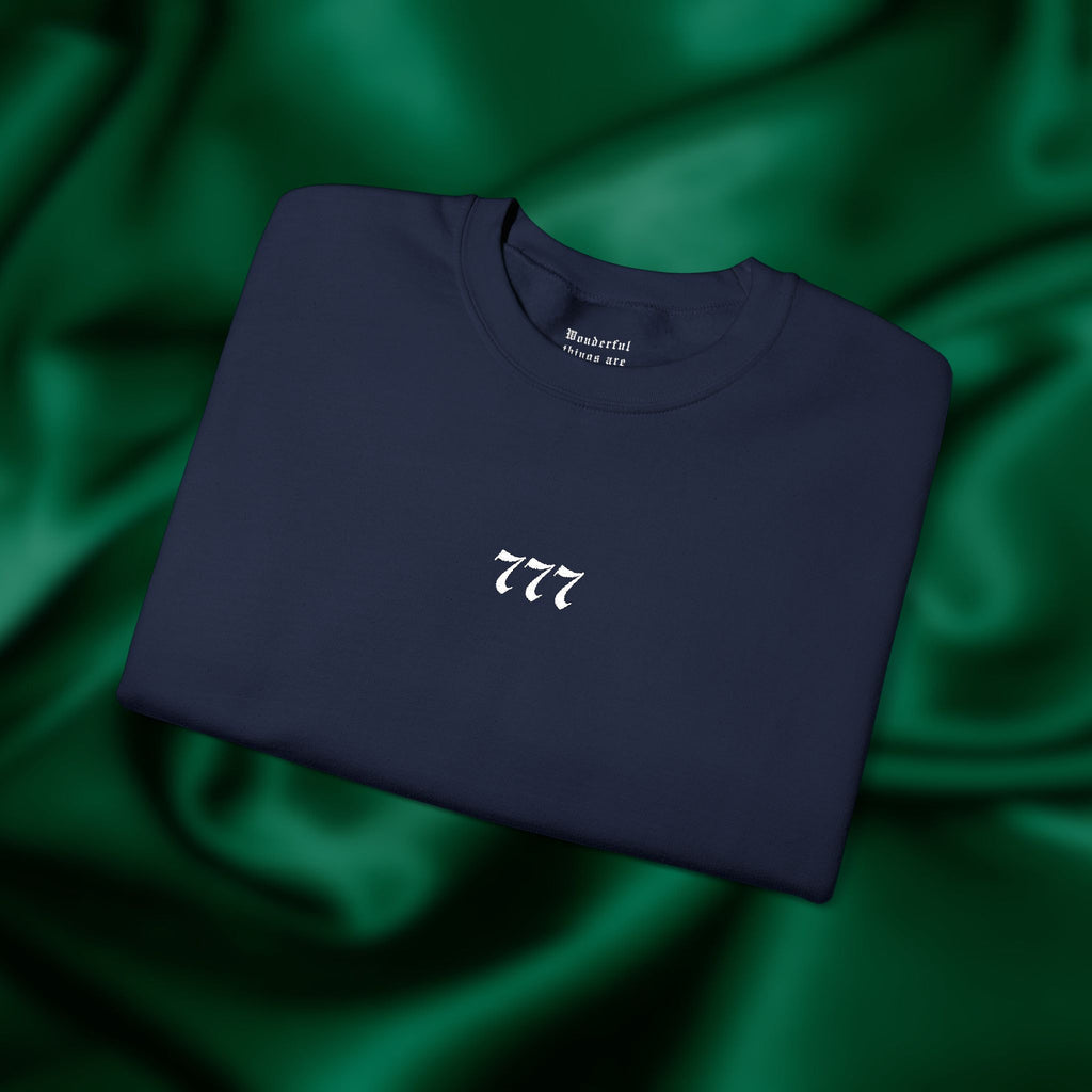 777 Luck Crewneck - Minimalist Embroidered Sweatshirt