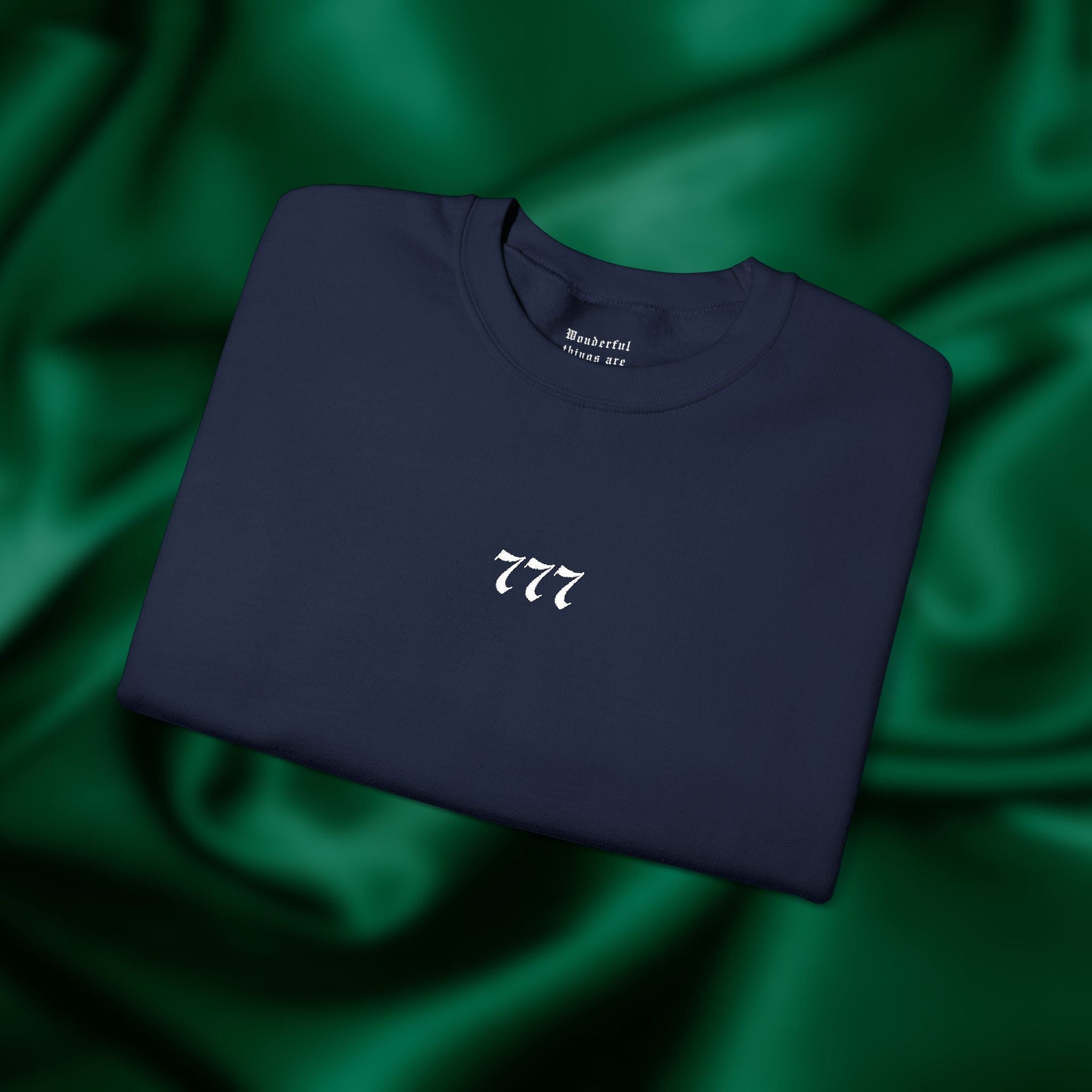 777 Luck Crewneck - Minimalist Embroidered Sweatshirt