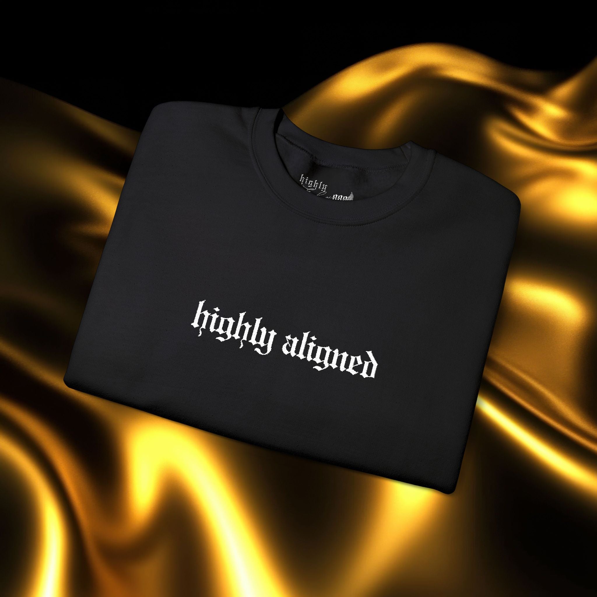 Highly Aligned Embroidered Sweatshirt | Minimalist Yet Intentional Affirmation Crewneck