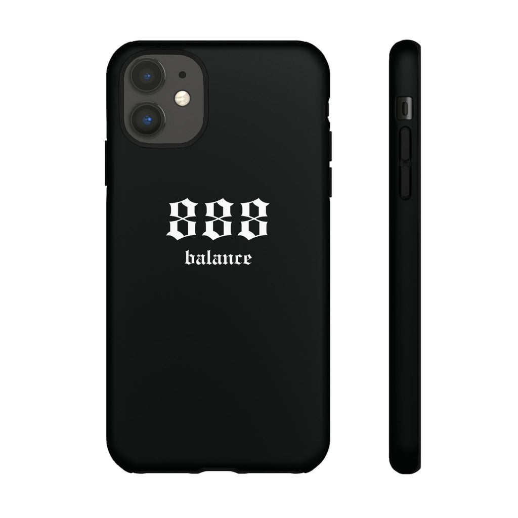 888 Balance Tough Phone Case — Minimal Black Protective Cover