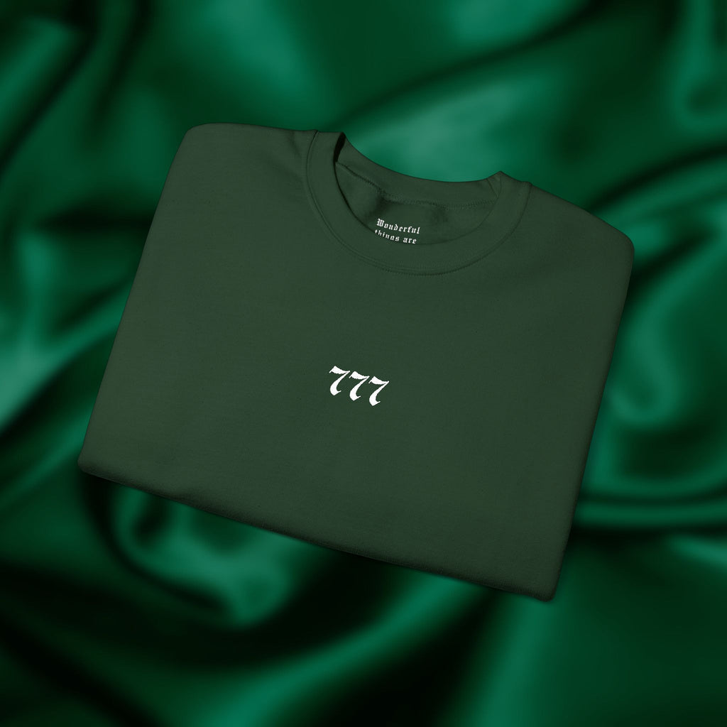 777 Luck Crewneck - Minimalist Embroidered Sweatshirt