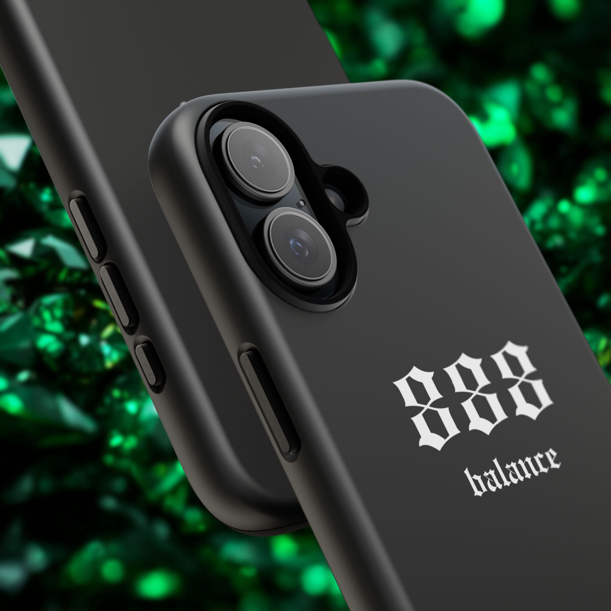 888 Balance Tough Phone Case — Minimal Black Protective Cover