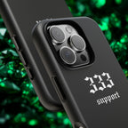 333 Support Tough Phone Case — Minimal Black Protective Cover