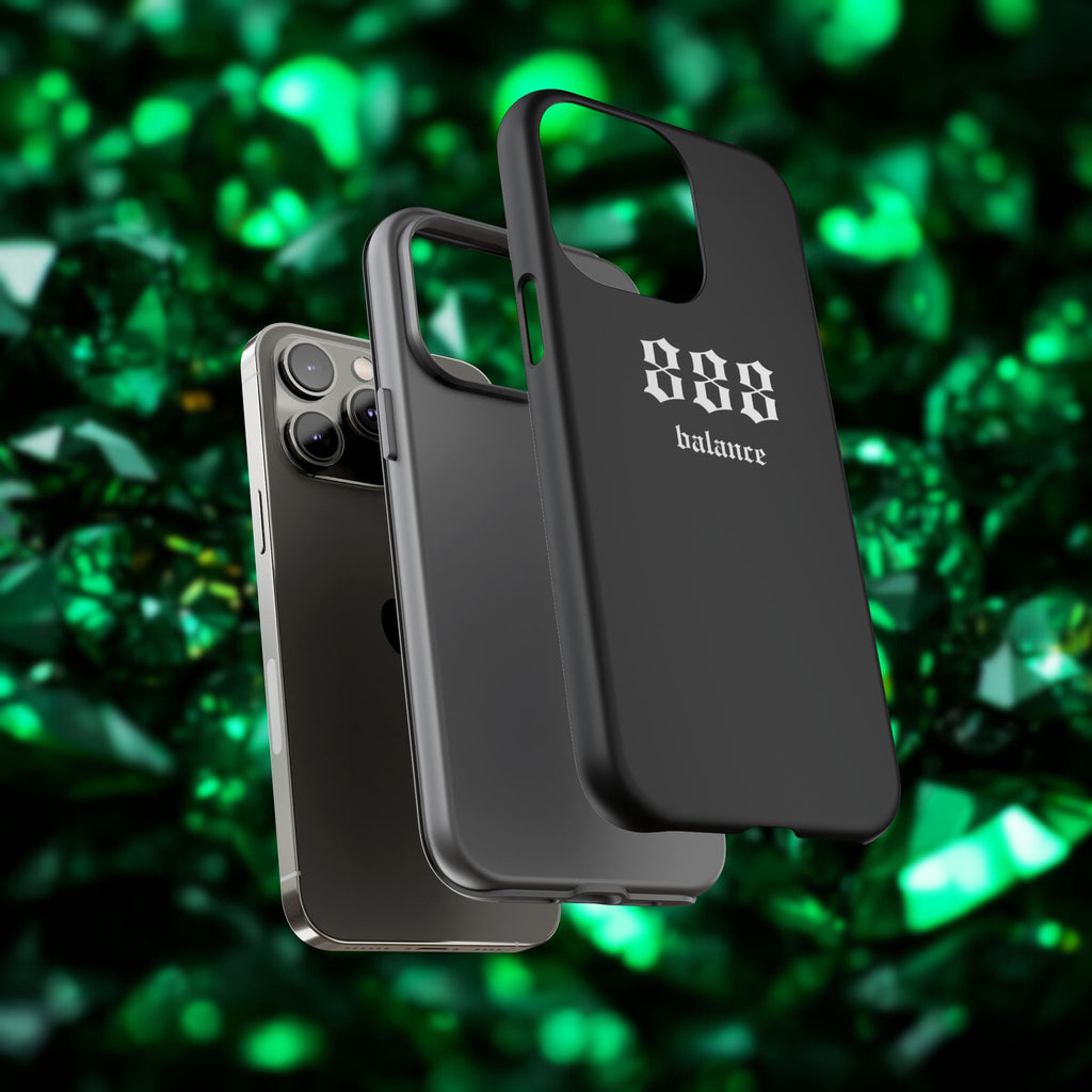 888 Balance Tough Phone Case — Minimal Black Protective Cover