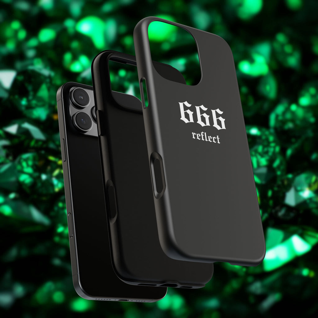 666 Reflect Tough Phone Case — Minimal Black Protective Cover